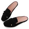 ChaiRong Zhou Women's Elegant Sexy Pointy Toe Mule Slippers Outdoor Slip-On Causal Walking Office Flats Shoes X-Black US 6 view 1