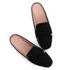 ChaiRong Zhou Women's Elegant Sexy Pointy Toe Mule Slippers Outdoor Slip-On Causal Walking Office Flats Shoes X-Black US 6 view 3