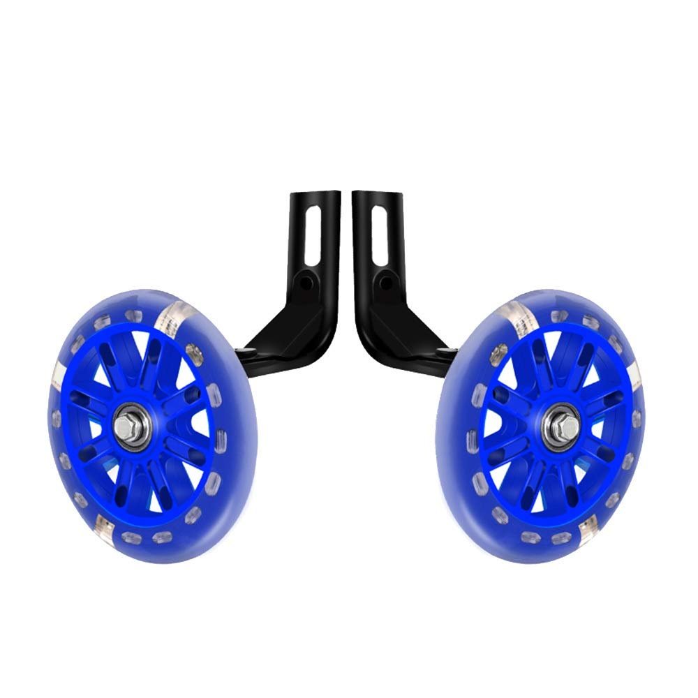 FUFU Flashing Wheels Children's Balance Stabilizer Heavy Training Wheels, 12 14 16 18 20 Inch, Children's Riding Safety Equipment (Color : Blue, Size : 20in)