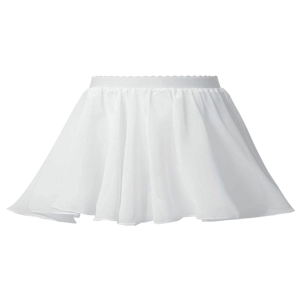 Aislor Kids Girls Ballet Dance Basic Chiffon Wrap Skirt Ballerina Skate Circular Pull-On Tutu Skirt Gymnastics Dancewear White 3-4 Years