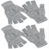 SATINIOR 2 Pair Unisex Winter Half Finger Gloves Knitted Fingerless Mittens Warm Stretchy Gloves in Common Size(Standard Size,Light Grey) view 1