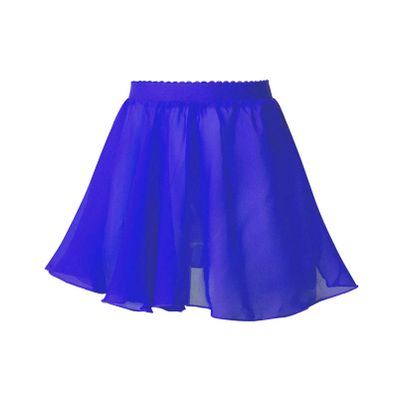 Aislor Big Girls Circular Pull-On Wrap Skirts Classic Chiffon Mini Skirt with Tie Waist Royal Blue 1 3-4 Years