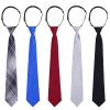 Sucrain 5pcs Boy's Necktie Pre-tied Adjustable Neck Strap Tie for Wedding Graduation School Cosplay Uniforms view 1