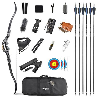 ZSHJGJR 62" ILF Recurve Bow Archery American Hunting Bow with Gordon Limbs 30-60lbs for Adult Right Handed Archery Kit (55lbs)