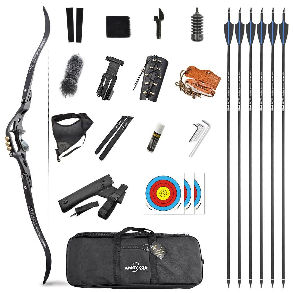 ZSHJGJR 62" ILF Recurve Bow Archery American Hunting Bow with Gordon Limbs 30-60lbs for Adult Right Handed Archery Kit (55lbs)