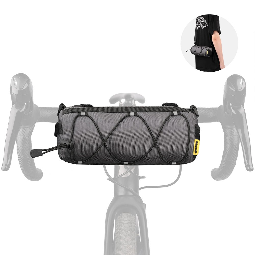 Rhinowalk Bike Handlebar Bag, Bicycle Front Bag Shoulder Bag Storage Bag with Shoulder Strap for Road Mountain Bike Cycling Travel