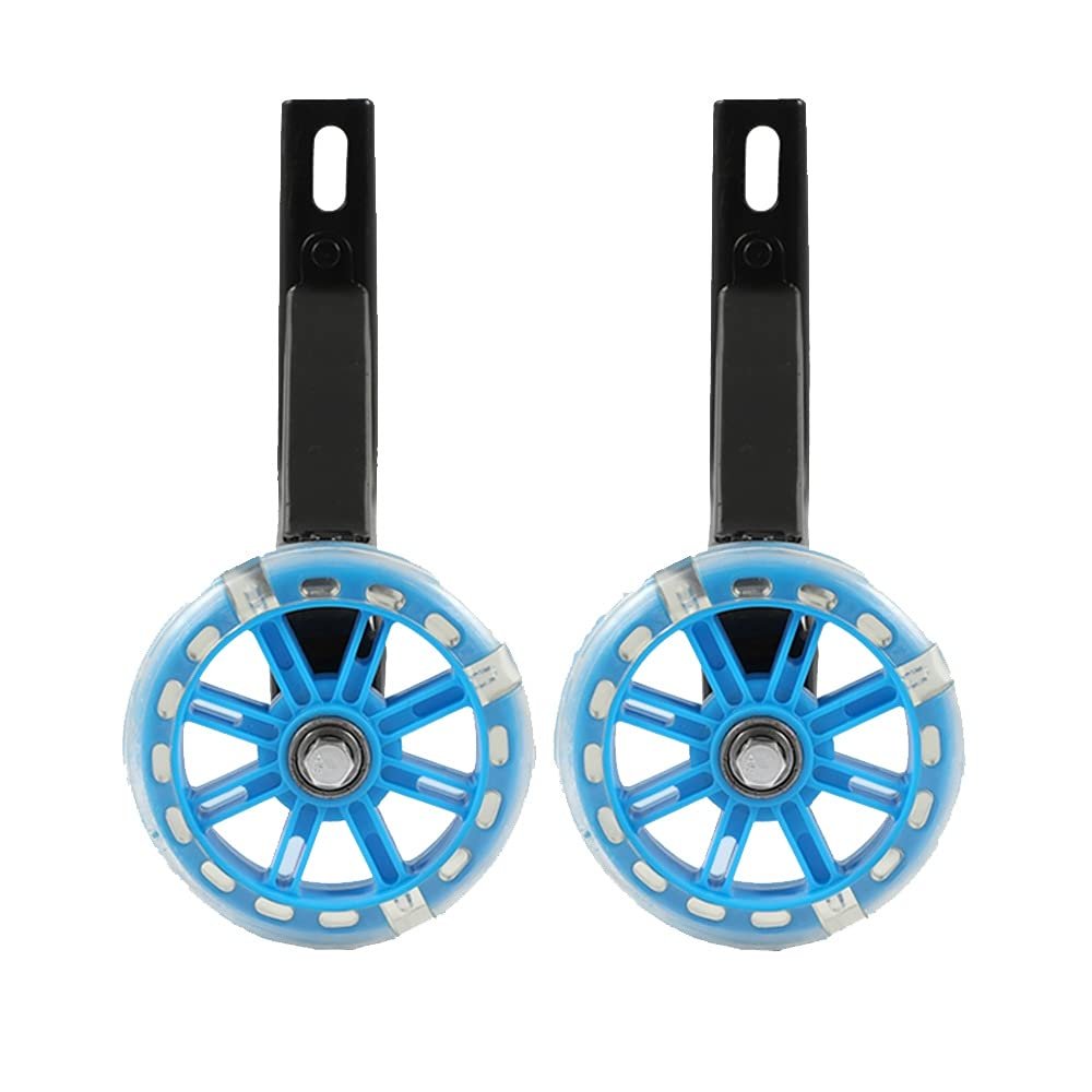 FUFU 12/14/16/18/20 Inch Training Wheels Heavy Duty Kids Bicycle Stabiliser Adjustable Training Side Wheels Suit (Color : Blue, Size : 16in)