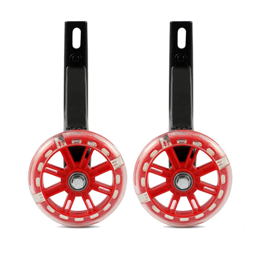 FUFU 12/14/16/18/20 Inch Training Wheels Heavy Duty Kids Bicycle Stabiliser Adjustable Training Side Wheels Suit (Color : Red, Size : 14in)