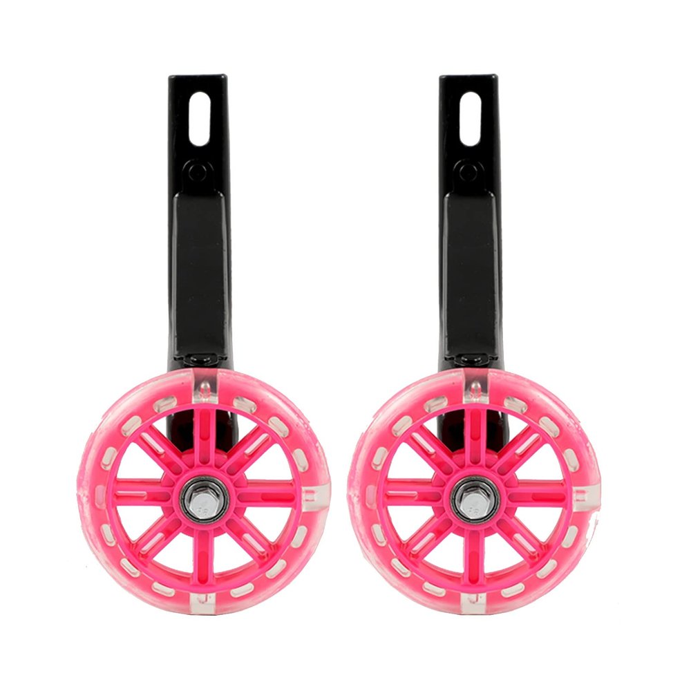 FUFU 12/14/16/18/20 Inch Training Wheels Heavy Duty Kids Bicycle Stabiliser Adjustable Training Side Wheels Suit (Color : Pink, Size : 16in)