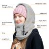 Senllen Balaclava Cold Weather Fleece Windproof Ski Mask Winter Breathable Thermal Face Mask Neck Warmer Scarf Helmet Hood for Men/Women Grey view 2