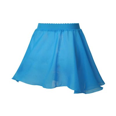 Oyolan Kids Girls Latin Dance Skirt Ballroom Samba Chacha Dancing Dress Inside with Shorts Solid Color Mini Skirt Blue 7-8 Years