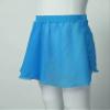 Oyolan Kids Girls Latin Dance Skirt Ballroom Samba Chacha Dancing Dress Inside with Shorts Solid Color Mini Skirt Blue 7-8 Years view 4