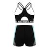 Yeeye Nikiikoo Kids Girls 2 Piece Athletic Outfits Strappy Sports Bra and with Shorts for Gymnastics Dance Tumbling Little-Blue 6 view 2