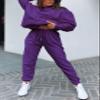 Waitfairy Sweatpants Women - Joggers for Women High Waist Baggy Sweat Pants for Womens Joggers with Pockets Purple M view 4