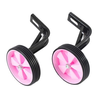 FUFU Children's Bicycle Stabilizer with Adjustable Training Side Wheels Suitable for 12/14/16/18/20 Inch Children's Bicycles, 5 Colors (Color : Pink, Size : 18in)