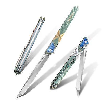 TURENZ folding knife belt clip, M390 steel blade, outdoor camping knife, portable pocket knife titanium handle lightweight EDC men's pocket knife belt sheath