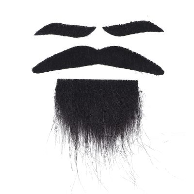Mustache Self Adhesive, Fake Eyebrow Set, Fake Beard Glue On Adhesive Beards Fake Beards Halloween Party Beard, for Party Performance(Green paper card)