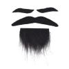 Mustache Self Adhesive, Fake Eyebrow Set, Fake Beard Glue On Adhesive Beards Fake Beards Halloween Party Beard, for Party Performance(Green paper card) view 1