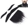 Mustache Self Adhesive, Fake Eyebrow Set, Fake Beard Glue On Adhesive Beards Fake Beards Halloween Party Beard, for Party Performance(Green paper card) view 2