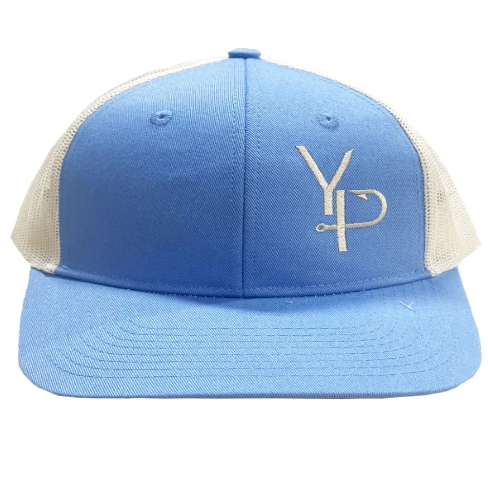 Yucca Penn Outdoors Florida Trucker Hat Carolina Blue Ecru Fishing Lifestyle Hat