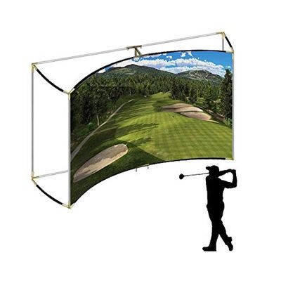 TheTerakart Golf Impact Screen - Curved Self-Standing Indoor Frame, 25mm Frame Corners, Simulator Projection Screen (Corners with 300 x 300 cm Screen)