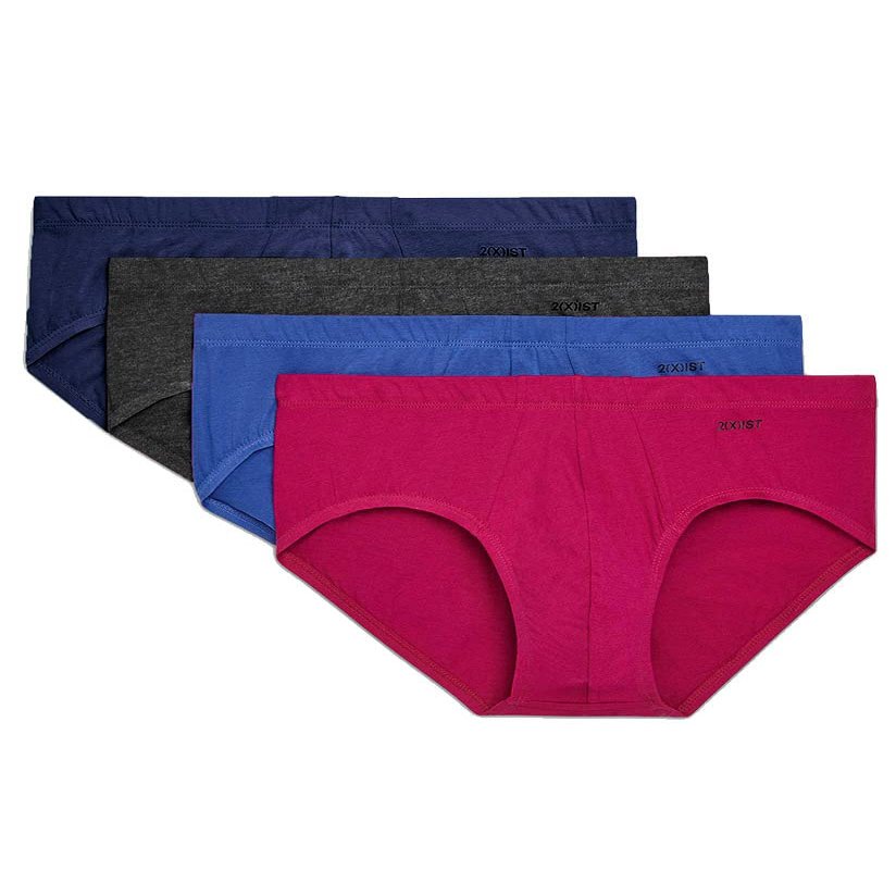 2(X)IST Essentials 4-Pack Bikini Brief Dazzling Blue/Varsity Navy/Festival Fuchsia/Charcoal Heather XL