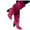 Bcshiye Women's Chunky Heel Knee High Boots,Pointed Toe Slouchy Knee High Boots Slip On Winter Cowboy Boots for Women view 1