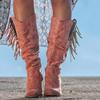 Bcshiye Women's Chunky Heel Knee High Dress Boots Winter Western Mid Calf Boots Low Heels Zipper Comfort Riding Boots view 3