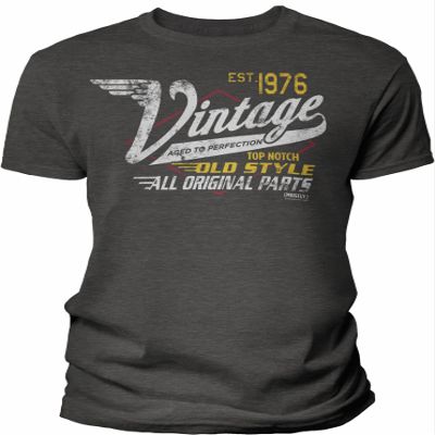 50th Birthday Gift Shirt for Men - Vintage 1976 Aged to Perfection - Racing - Dk. Heather-2X