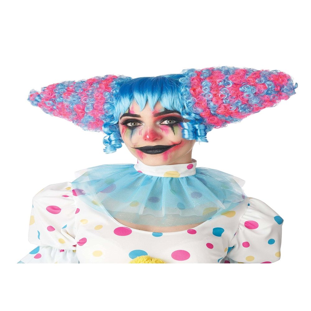 California Costumes, Funhouse Clown Wig, Blue/Pink