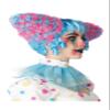 California Costumes, Funhouse Clown Wig, Blue/Pink view 3