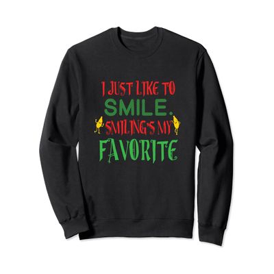Smiling Is My Favorite Cute Christmas Winter Shirt Gift Tee Sweatshirt