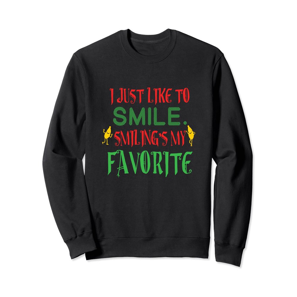 Smiling Is My Favorite Cute Christmas Winter Shirt Gift Tee Sweatshirt