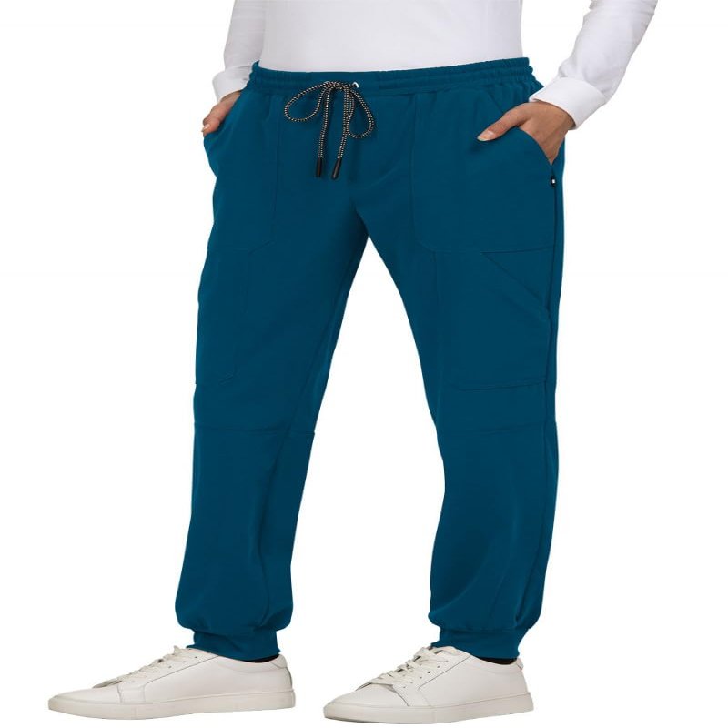 KOI Next Gen Good Vibe Women's 7-Pocket Stretch Jogger Caribbean Blue S