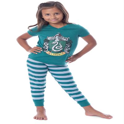 Harry Potter Big Girls' Slytherin House Crest Pajama Set-All Houses (7/8)