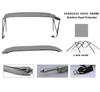 Light Grey Stainless Steel 3-Bow Bimini Top Compatible for Baja Islander 212 I/O for Model Years 1997-2003 view 2