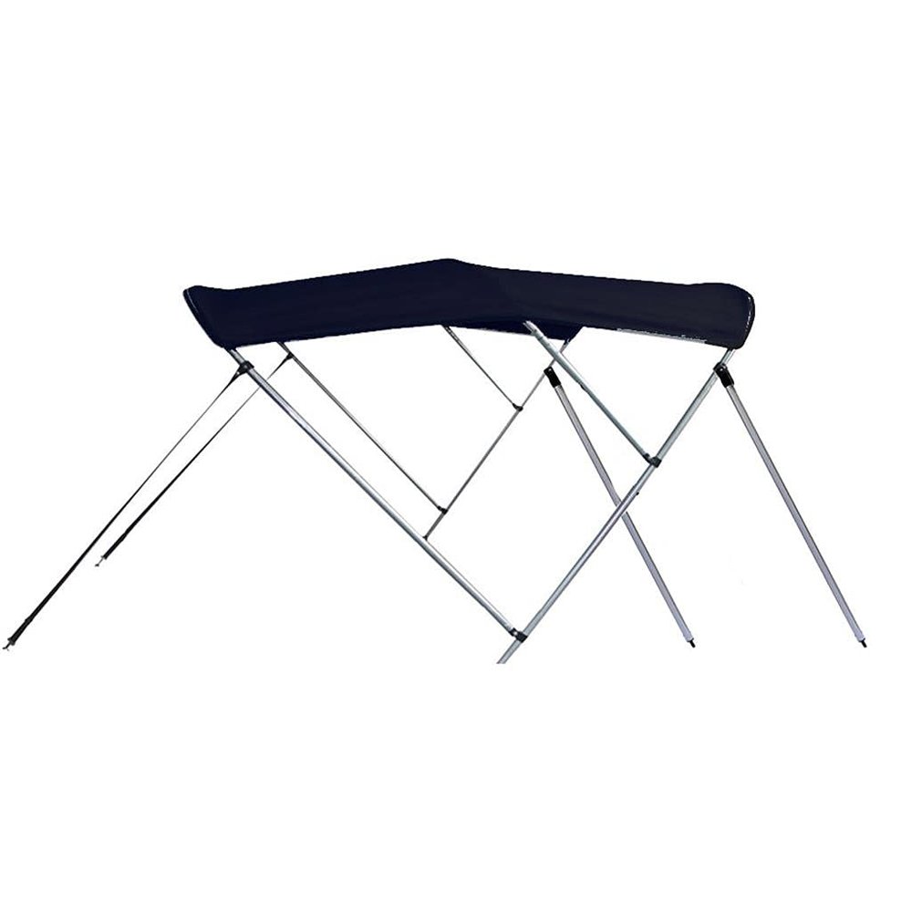 Black Aluminum 3-Bow Bimini Top Compatible for Wellcraft 28 Scarab EXCEL I/O for Model Years 1988-1989