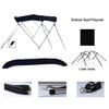 Black Aluminum 3-Bow Bimini Top Compatible for Wellcraft 28 Scarab EXCEL I/O for Model Years 1988-1989 view 2