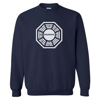 ABC Lost Dharma Initiative Fleece Crewneck Sweatshirt Navy