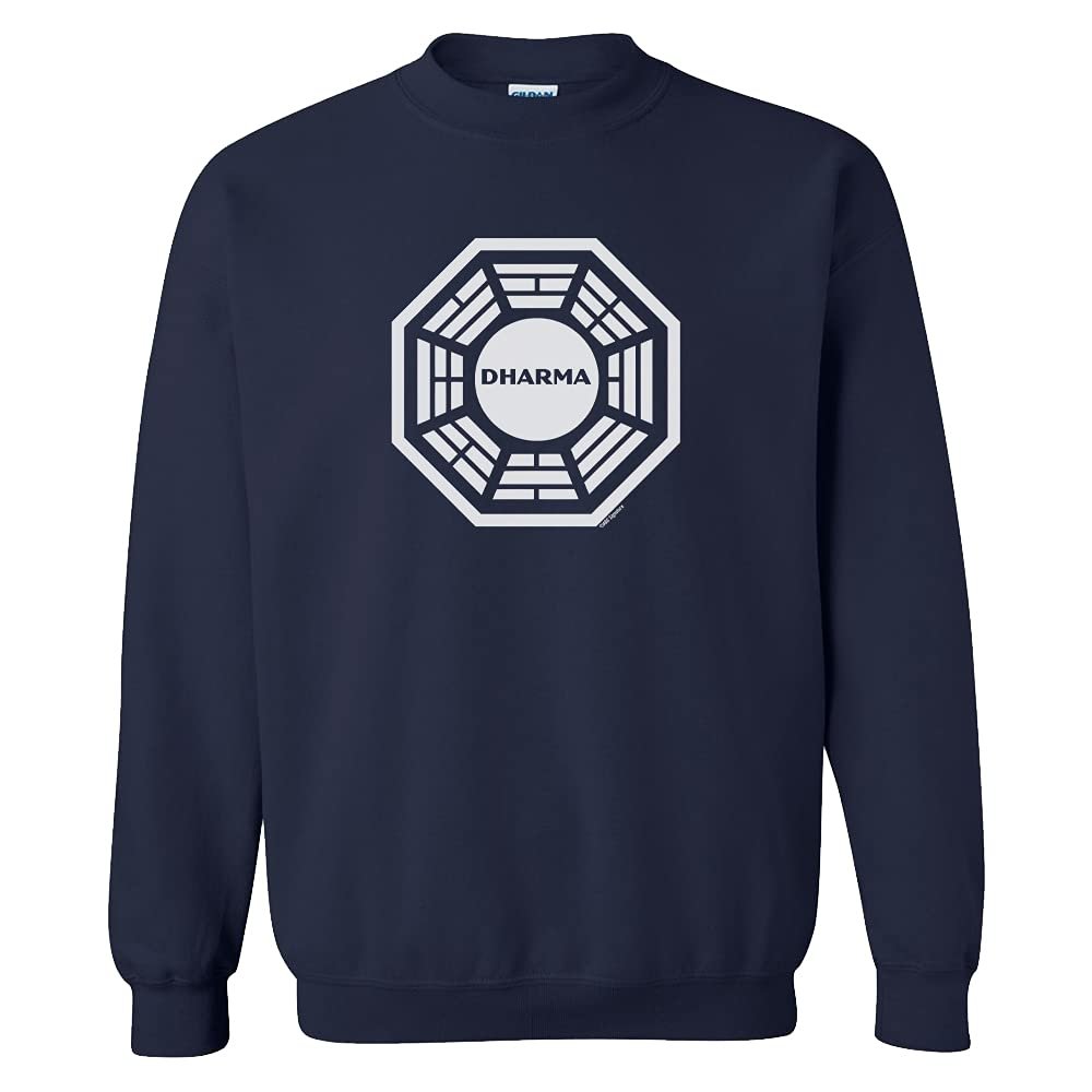 ABC Lost Dharma Initiative Fleece Crewneck Sweatshirt Navy