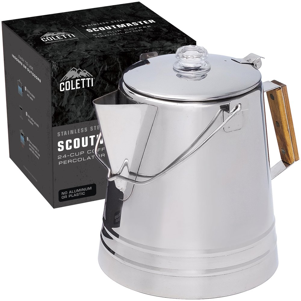 COLETTI Scoutmaster Coffee Percolator Camping  The Ultimate Camping Coffee Maker [24 Cup]