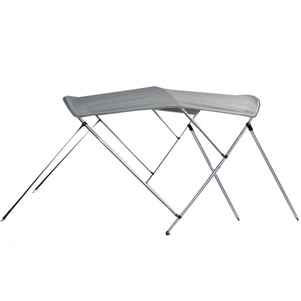 SBU Light Grey Aluminum 3-Bow Bimini Top Compatible for PRO LINE 20 Express O/B W/Anchor for Model Years 2008-2013