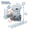 Attwood 5612-7 Tsunami Mk2 T1200, 12V, Manual Bilge Pump, 1200 GPH, with Fittings (Elbow & Straight), Direct Replacement for Attwood 4612-7 view 3