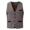 BINGLI Suit Vest for Men, Men's Autumn And Winter Casual Sleeveless Retro Single-breasted Leather Velvet Suit Vest (01-Brown, XXL) view 4