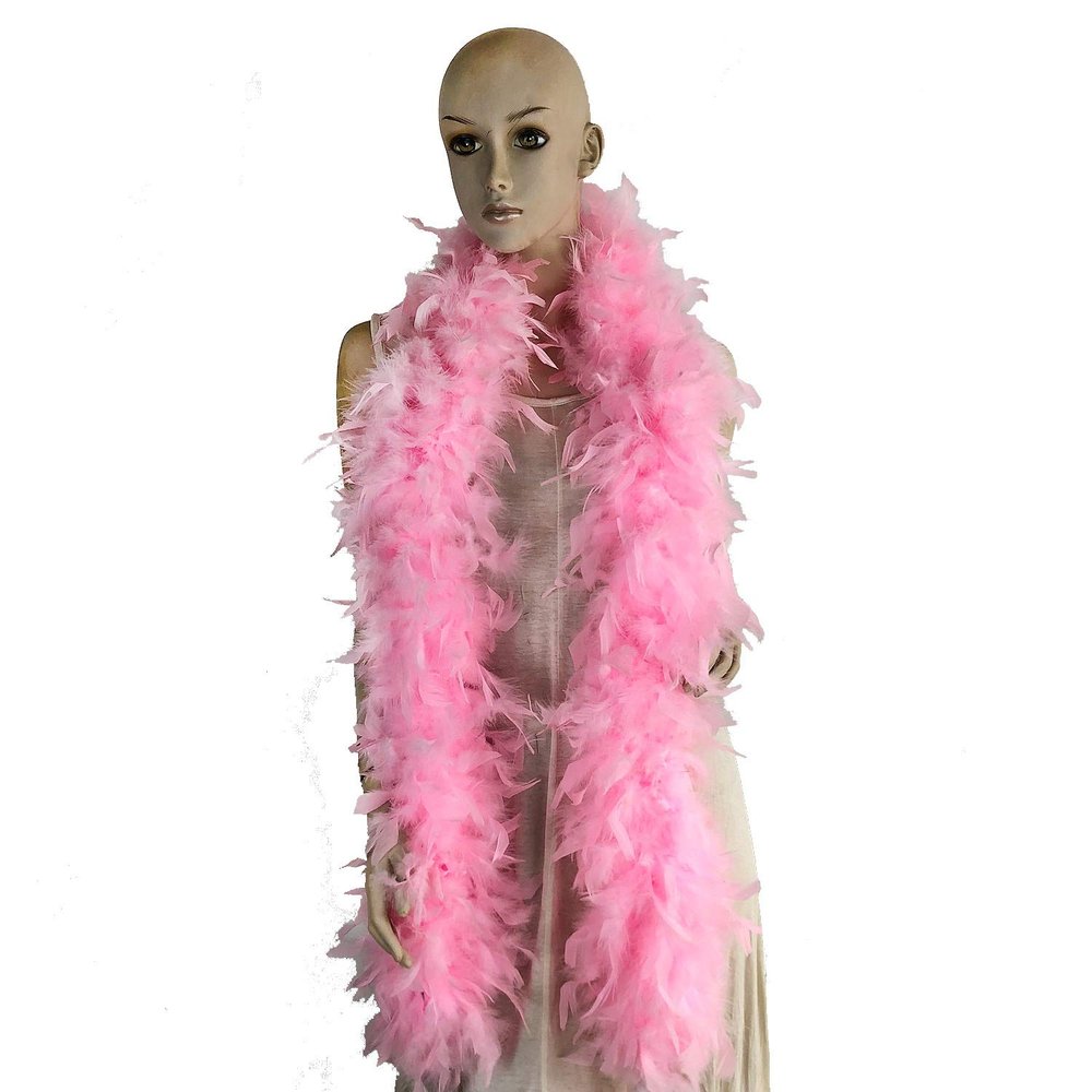 Fukang Feather Turkey Chandelle Feather Boa 72" 80 gram (Baby Pink, 80g)