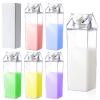 17 oz Milk Carton Water Bottles Clear Plastic Milk Box Portable Reusable Square Juice Bottles for Outdoor Sports Travel Camping Activities(6 Pieces) view 1