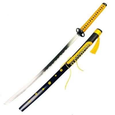 Japanese Samurai Katana All Metal Sword Replica Intended for Costumes, Cosplay, Displays, and Can Be Used As A Prop Not to Be Used As A Weapon (Gold Slayer)