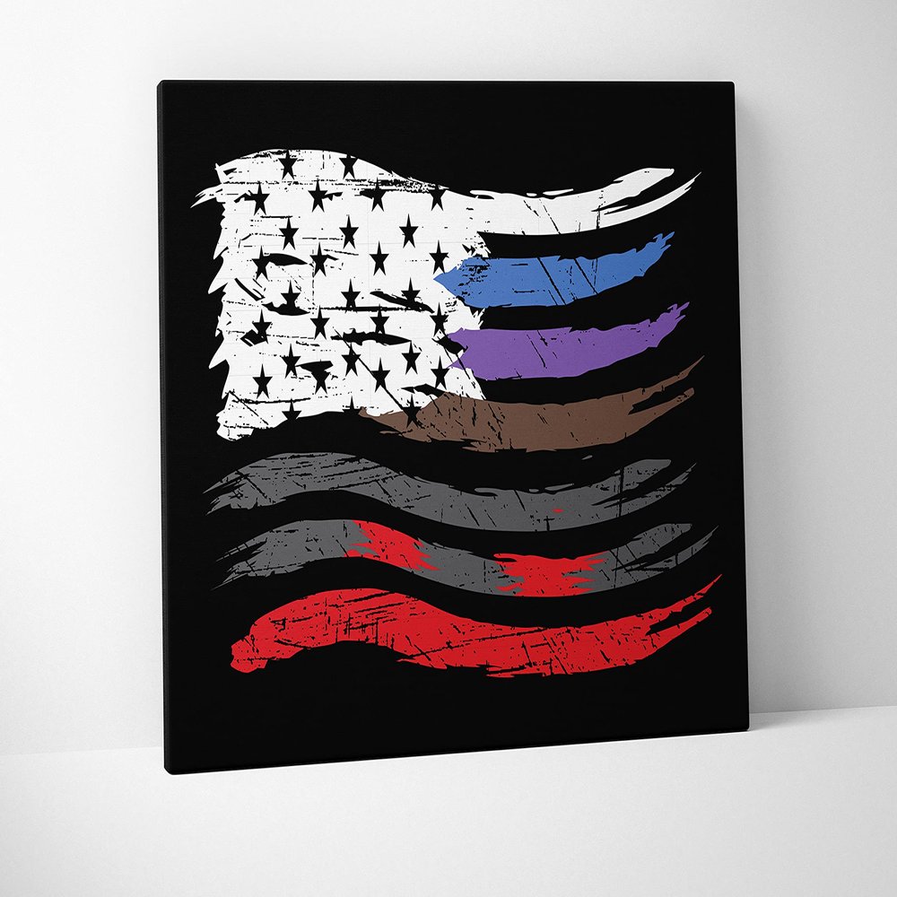 Damdekoli Jiu Jitsu Flag Poster - Wall Art Brazilian Belt Colors - Motivational Martial Arts - BJJ (18 x 24 Inches - Canvas)
