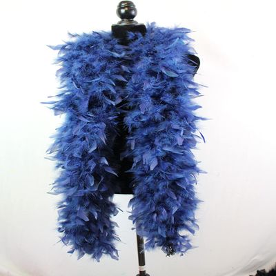 Fukang Feather Turkey Chandelle Feather Boa 72" 80 gram (Navy, 80g)
