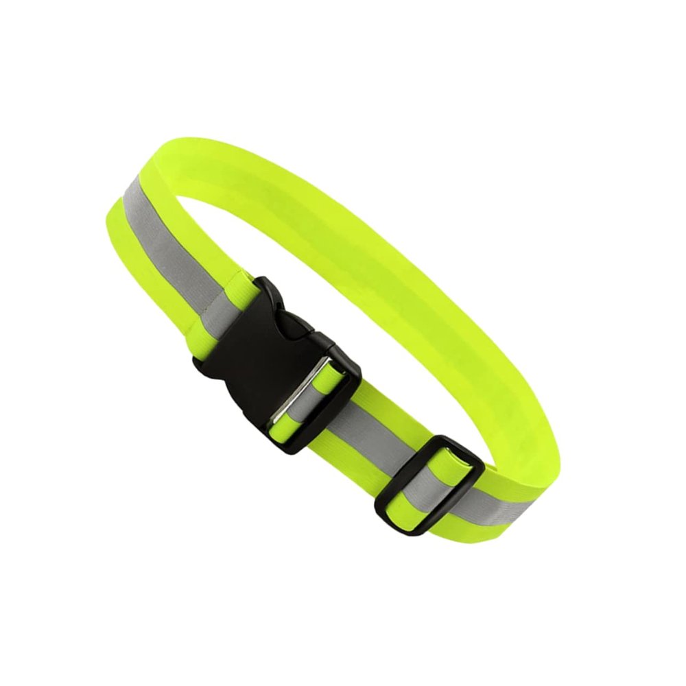 BESPORTBLE Reflective Running Belt Elastic Waistband for Night Safety Fluorescent Yellow Lightweight Stretchable for Cycling Jogging and Walking
